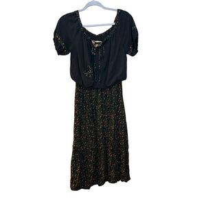 2/$30 Max and Lulu California Women’s Size 8 Vintage Black Floral Peasant Boho